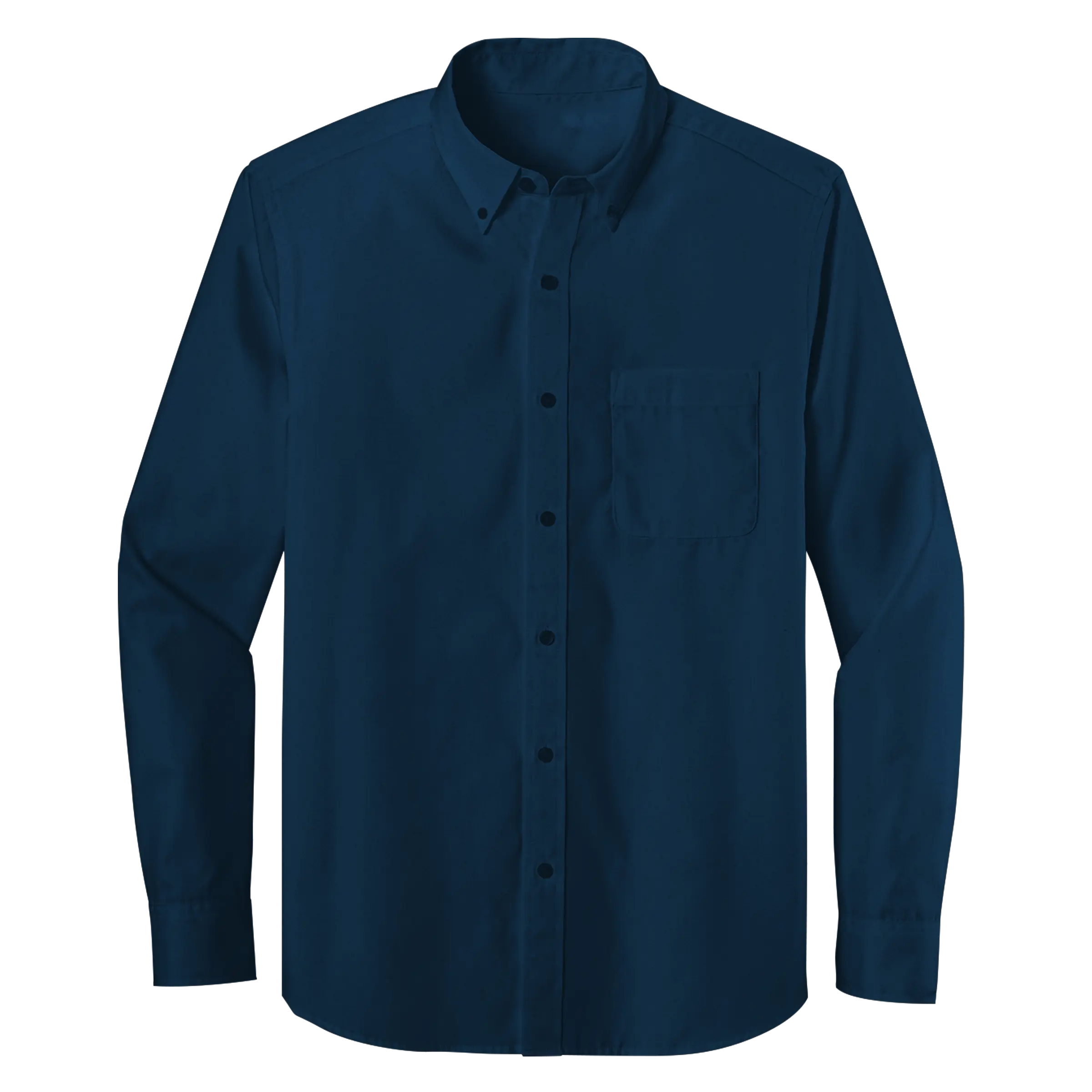 Long Sleeve One Pocket Button-Down Polo (LL07)