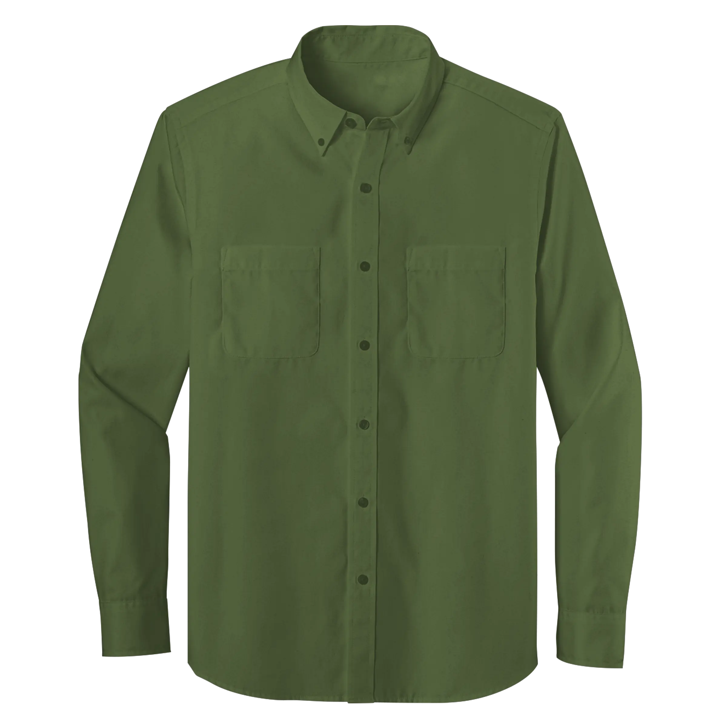 Long Sleeve Double Pocket Button-Down Polo (LL08)